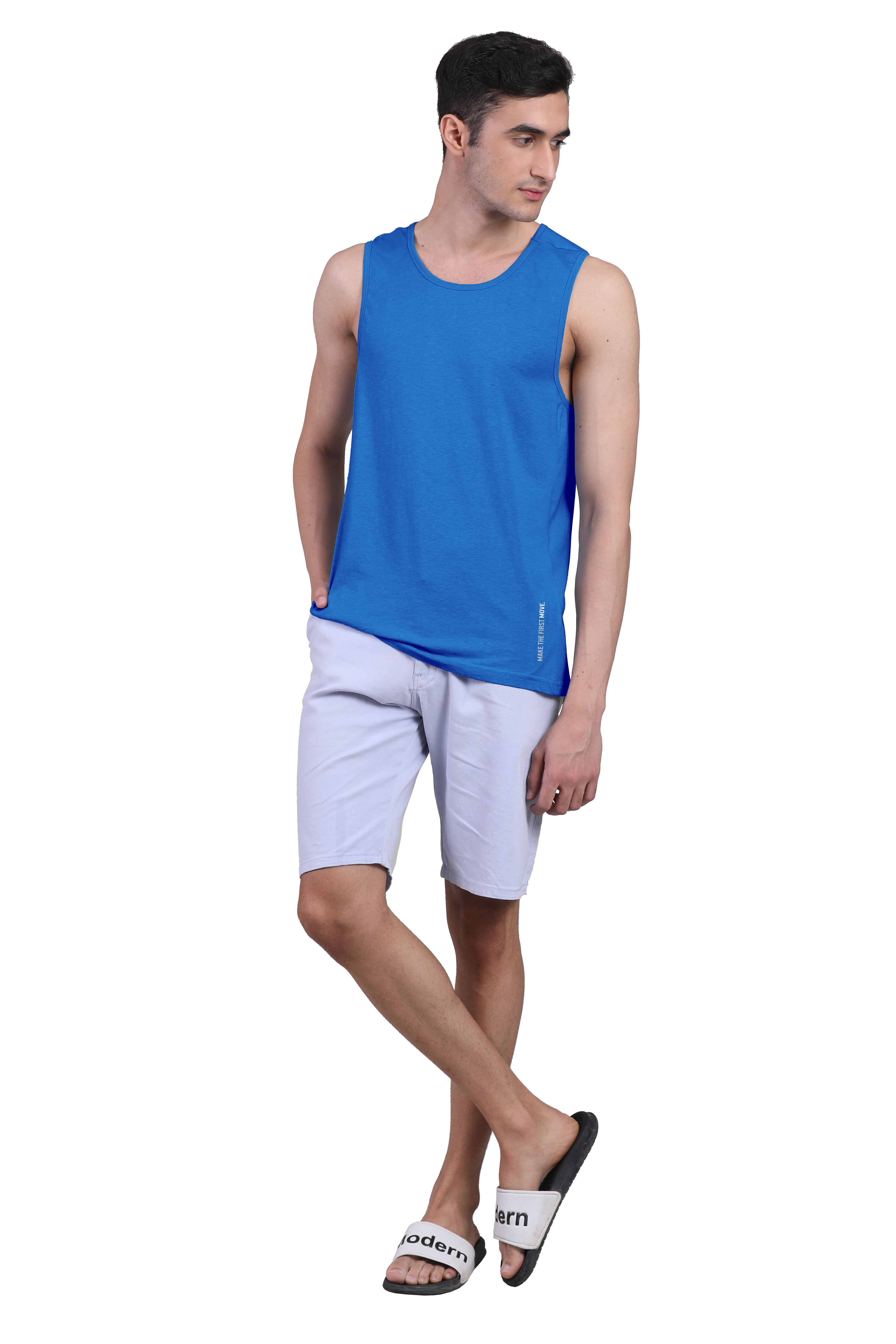 Freecultr mens shorts for summer in breathable fabric showing relaxed fit and elastic waistband detail in neutral colour on light background