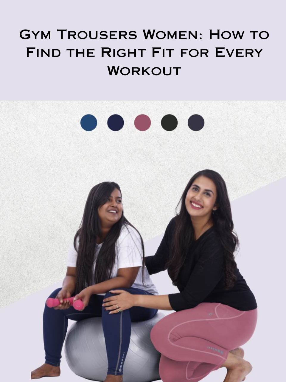 Freecultr gym trousers women in flexible stretch fabric shown in active pose highlighting waistband and full-length coverage in dark colour
