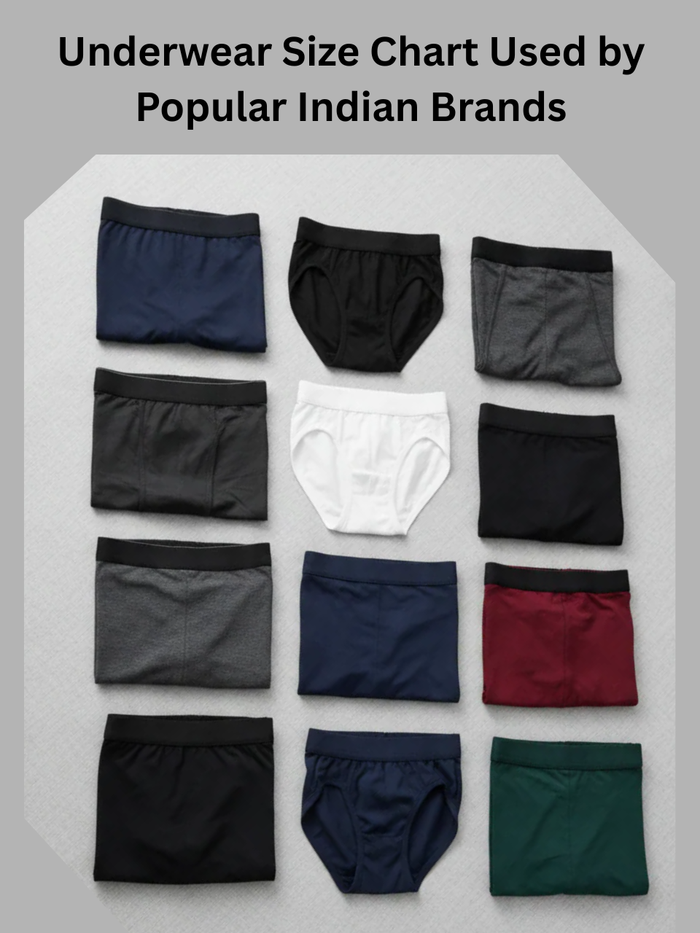 Standard Underwear Size Chart Used by Popular Indian Brands