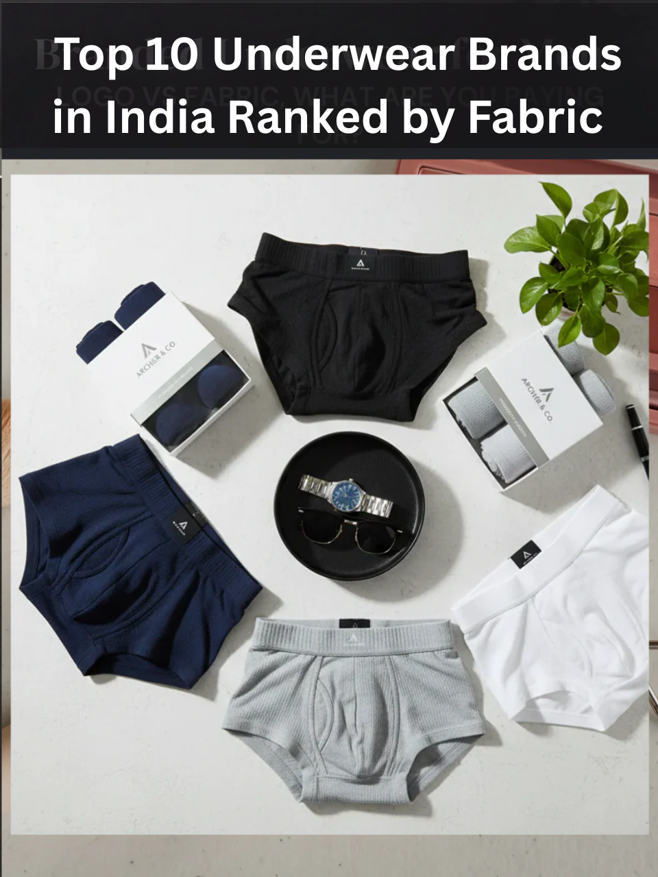 Freecultr micro-modal briefs and trunks displayed as part of top 10 underwear brands in India lineup on a clean flat-lay background