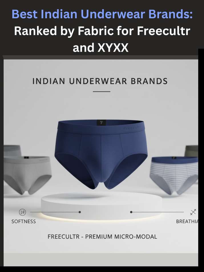 Comparison layout of Indian underwear brands with Freecultr micro-modal pair featured in front