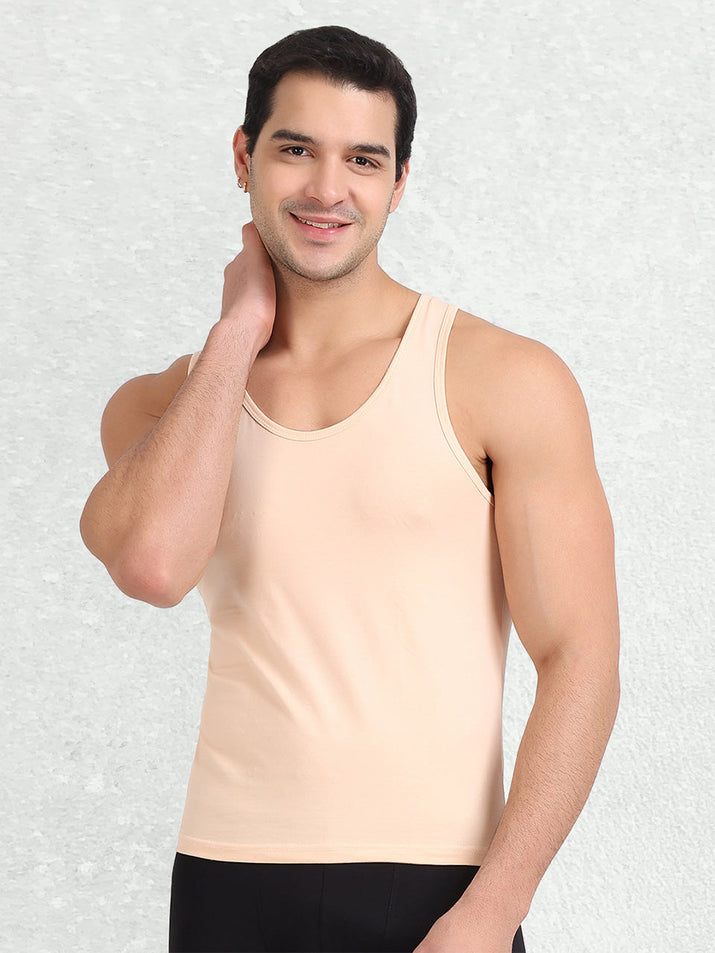 Freecultr bamboo underwear comfort vest and innerwear made from organic bamboo fiber blend showing natural anti-bacterial fabric texture on neutral background