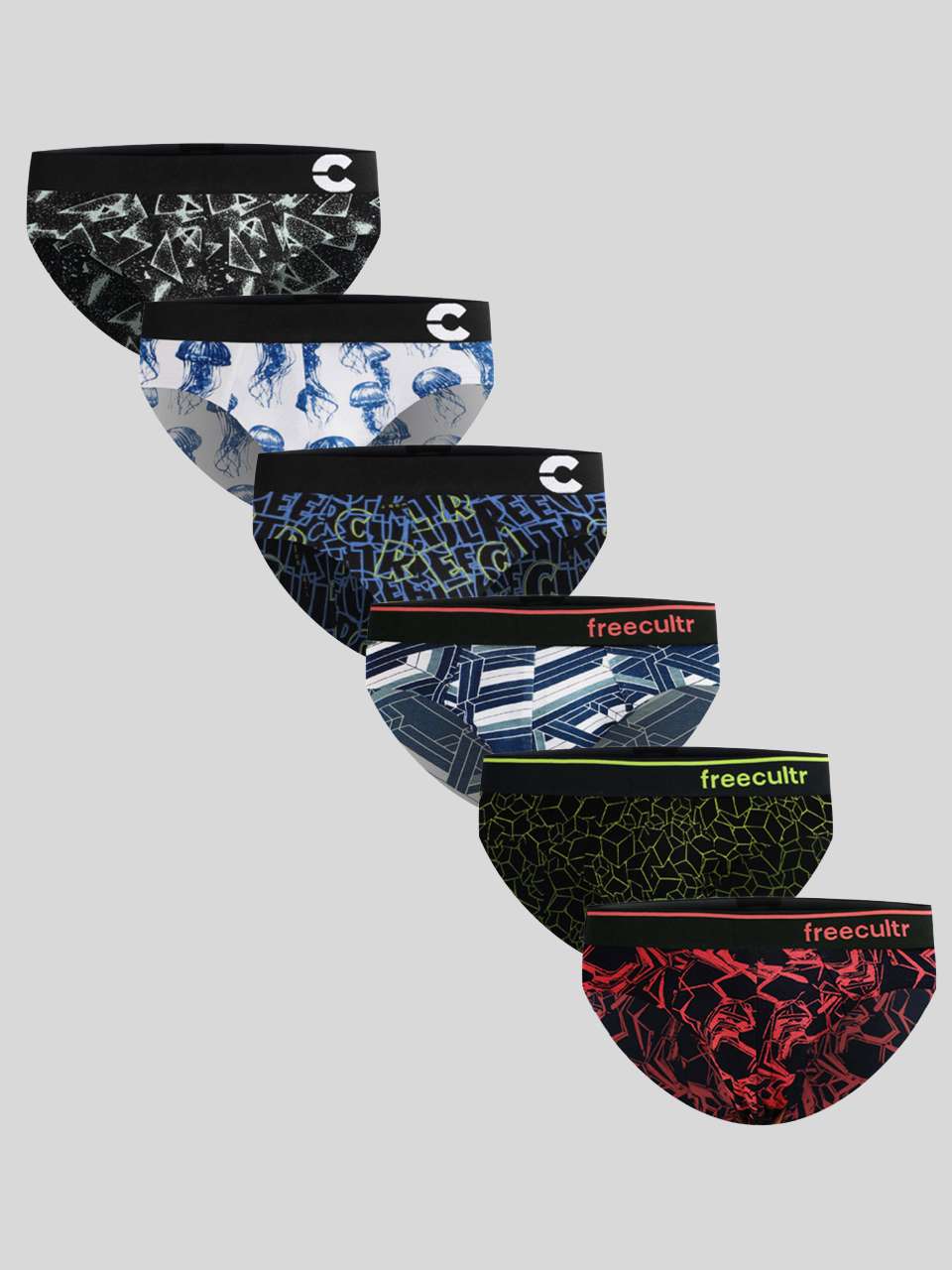 Men's Cotton Printed Briefs (Pack of 6)
