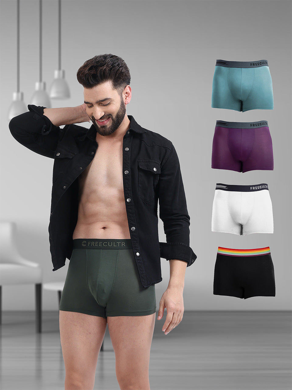 Men's Anti-Bacterial Micro Modal Trunk with Pride (Pack of 5)