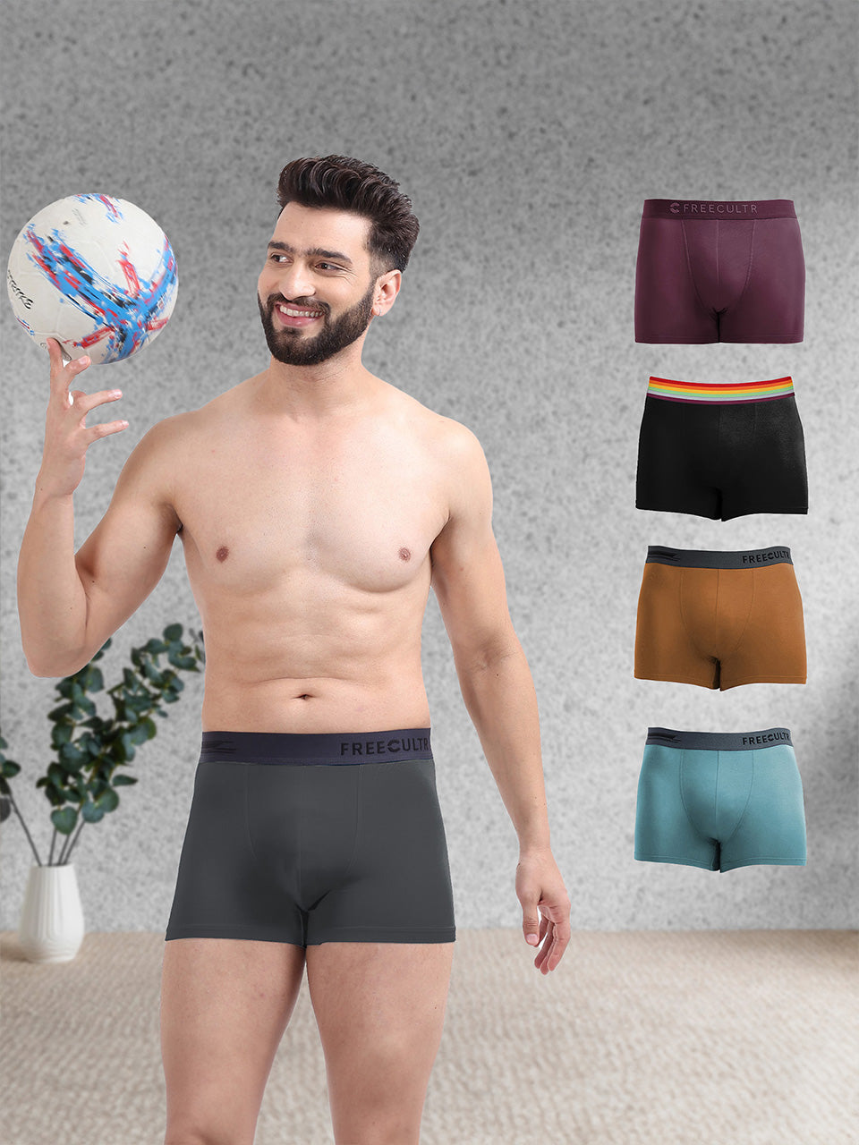 Men's Anti-Bacterial Micro Modal Trunk with Pride (Pack of 5)