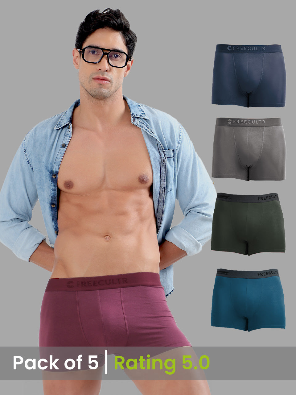 Weekday Special - Men's Anti-Bacterial Micro Modal Trunk (Pack of 5)