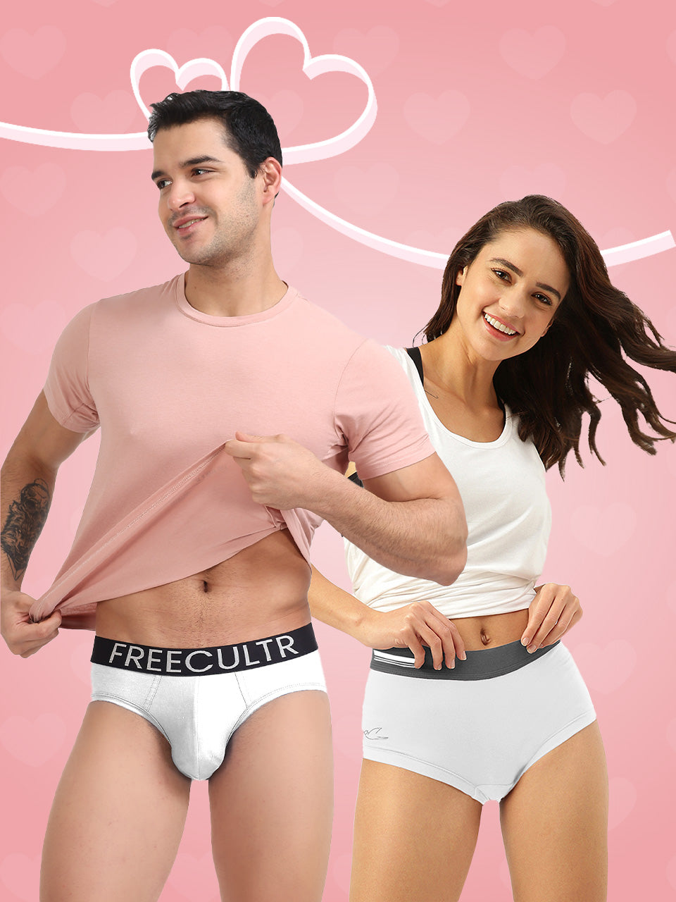 Men's Cotton Brief And Women's Boxer Brief (Pack of 2)