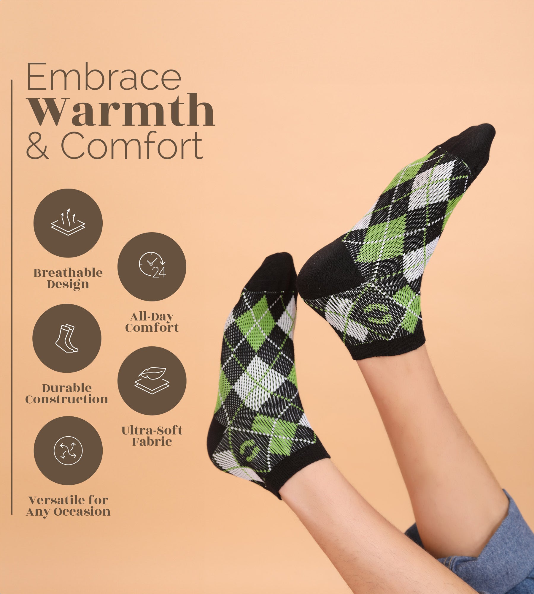 UltraComfort Colorblock Ankle Socks