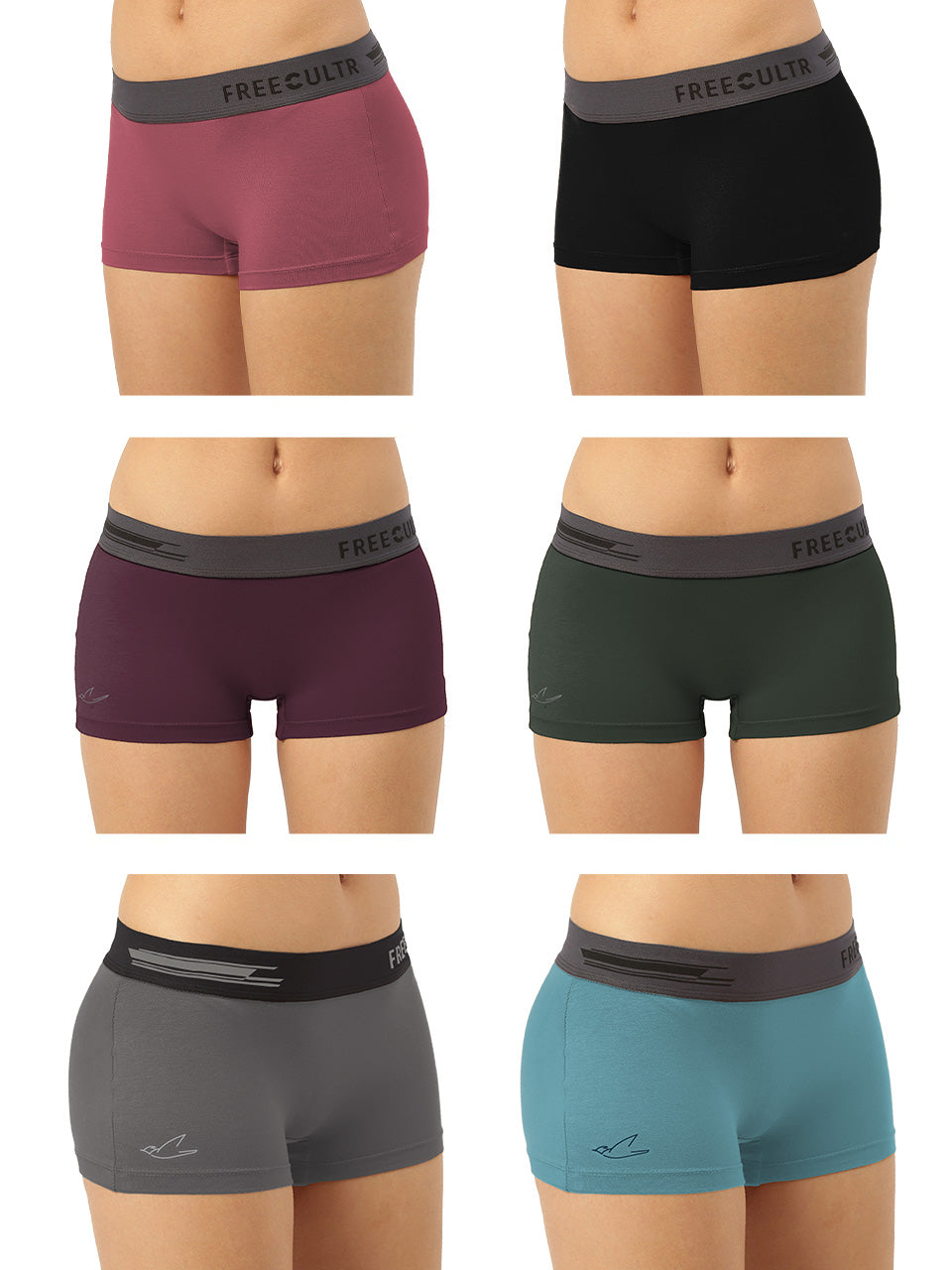 Women's Micro Modal Boy Shorts (Pack of 6)