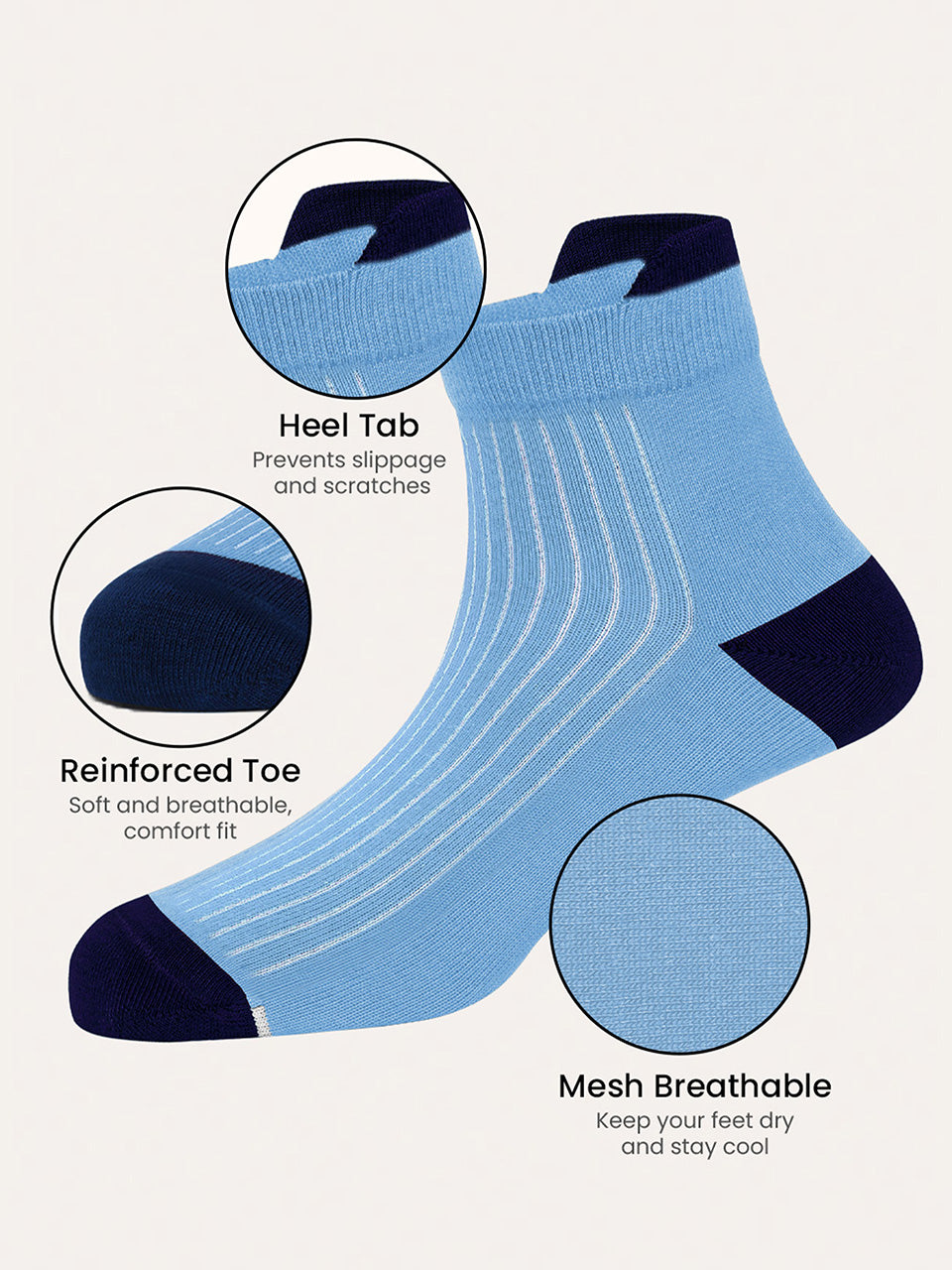 Bamboo Ankle Socks-Pack of 3