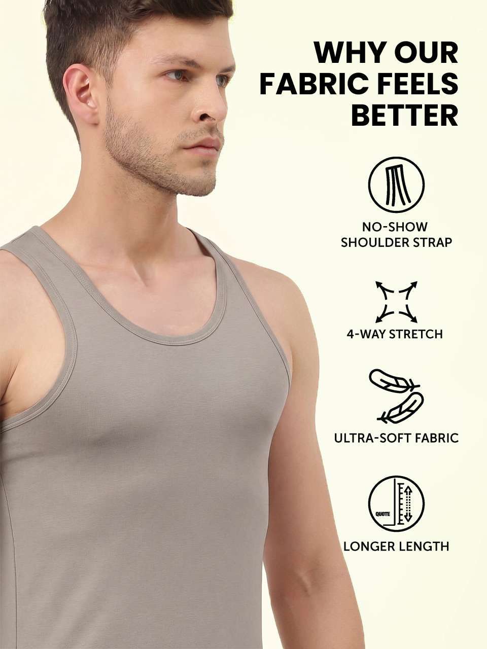 Twin Skin Organic Bamboo Vest - Comfort Fit (Pack Of 1)