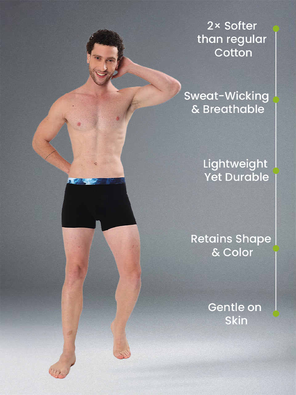 Men's Cotton Abstract Waistband Trunk – Pack of 3