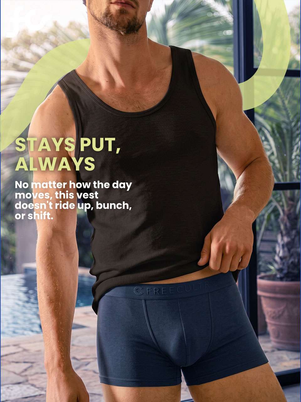 Regular Fit Organic Cotton Comfort Vest for Men-Pack of 1