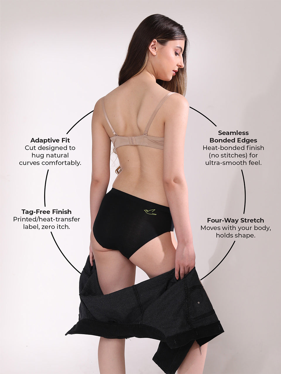Seamless No Show Micro Modal Hipster panties pack of 1