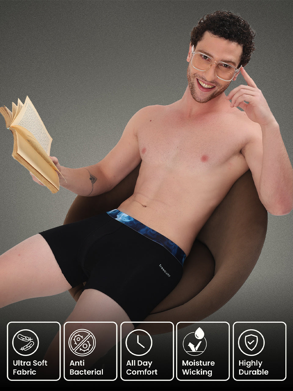 Men's Cotton Abstract Waistband Trunk – Pack of 2