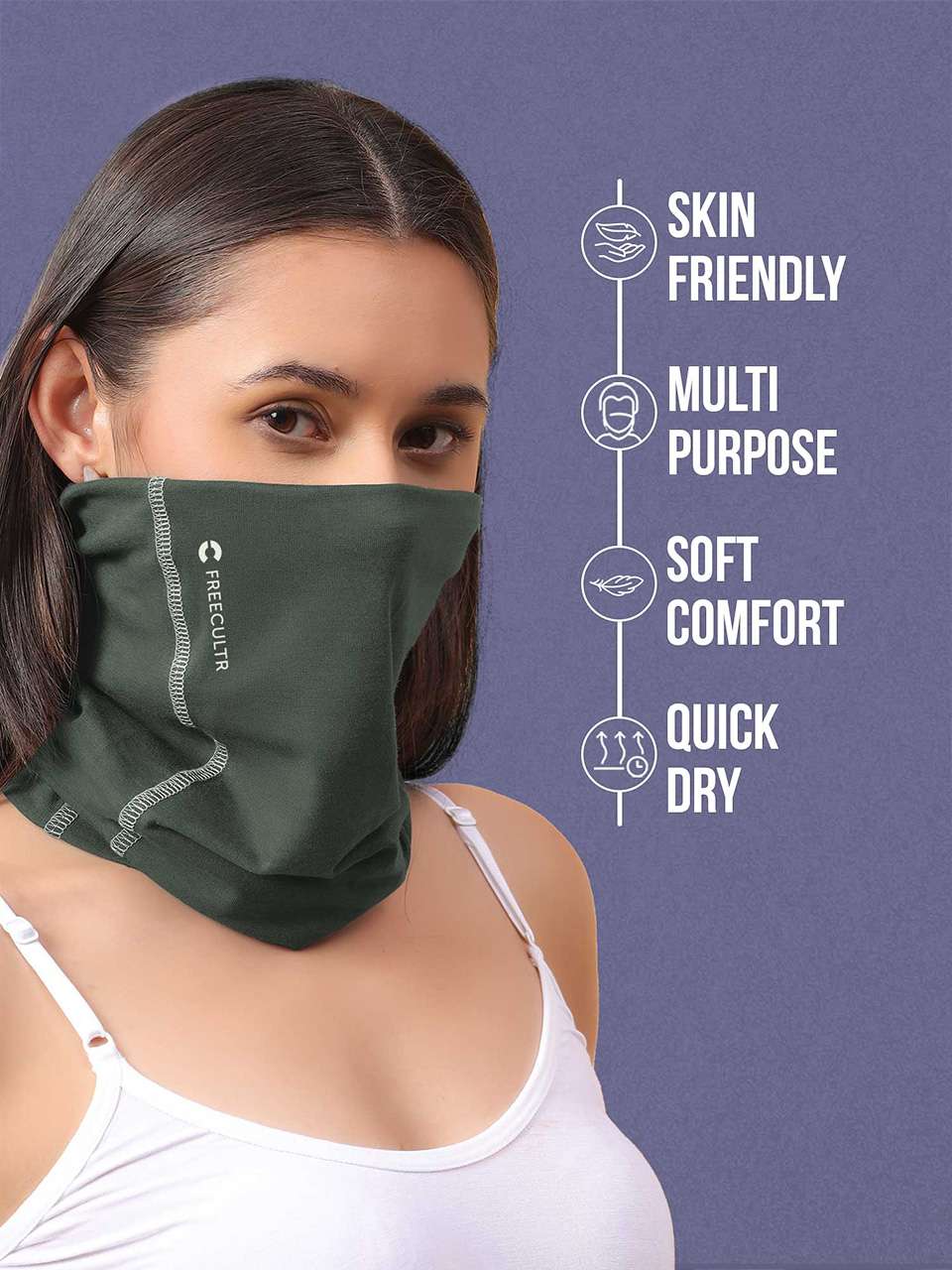 Unisex Organic Bandana Masks - Plain (Pack of 3)