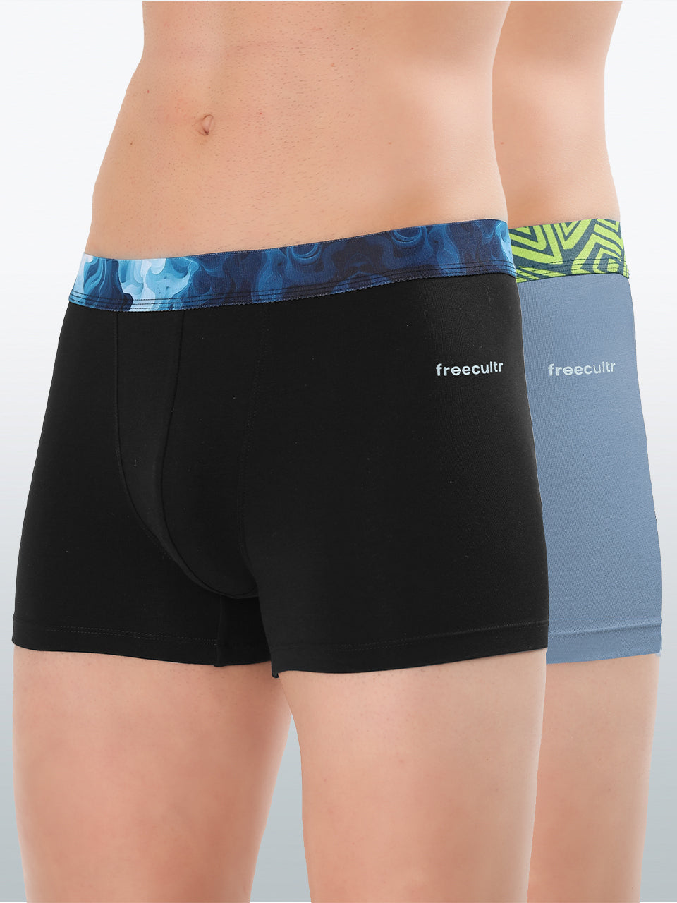 Men's Cotton Abstract Waistband Trunk – Pack of 2
