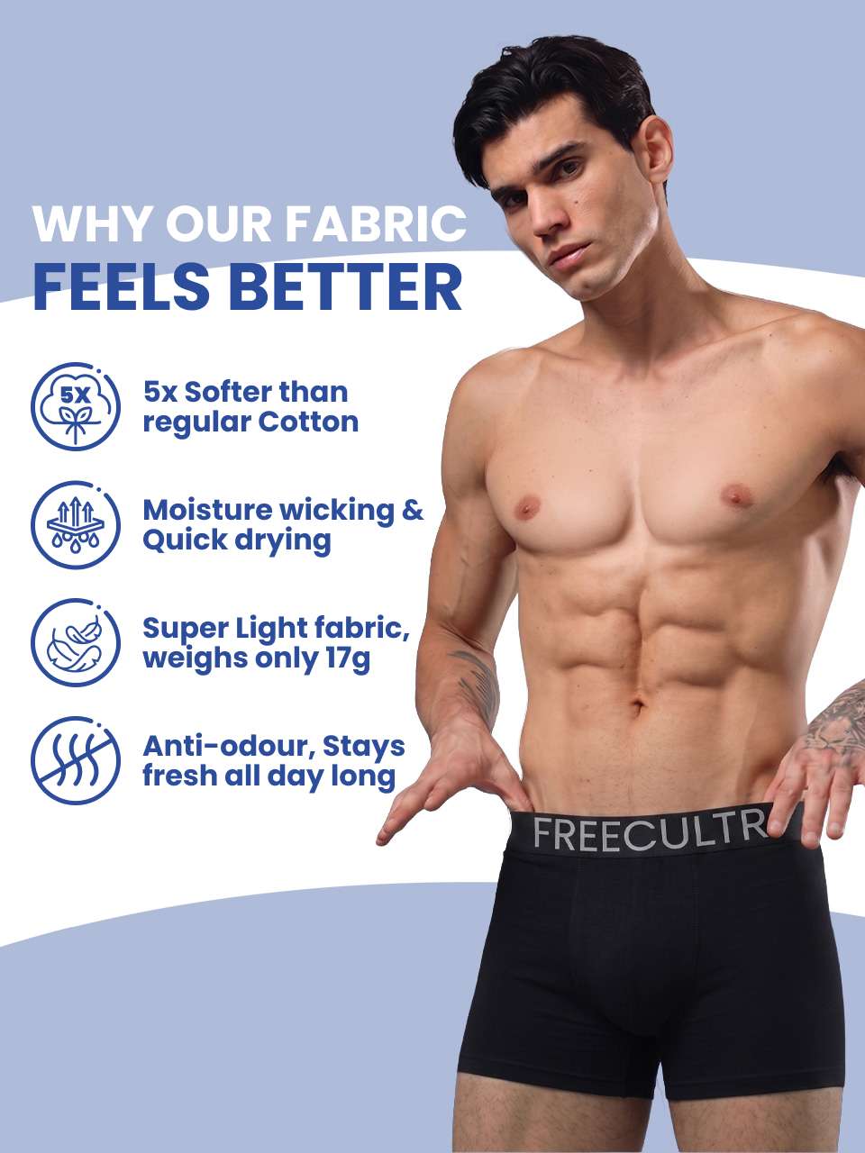 Men's Organic Cotton Trunks Pack of 3