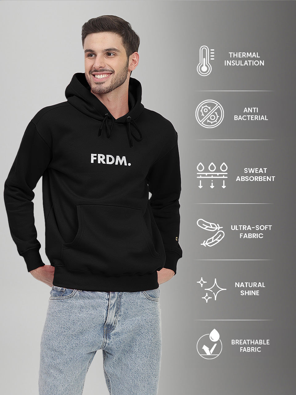 FRDM. Velvet Black Hoodie