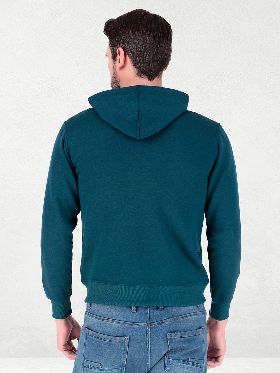 Men's Zipper Sweatshirt | Cotton Fleece | Relaxed Fit Hoodie | Blue