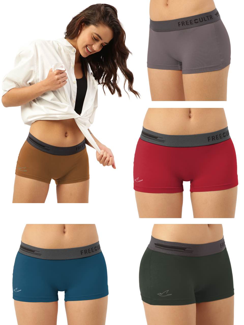 Women's Micro Modal Boy Shorts (Pack of 5)
