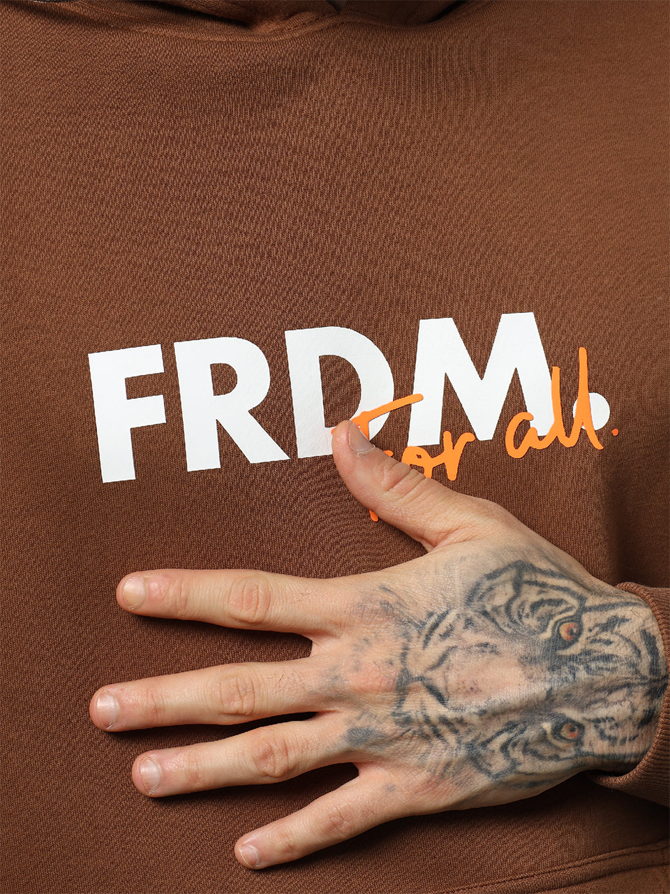 FRDM. Brown Hoodie