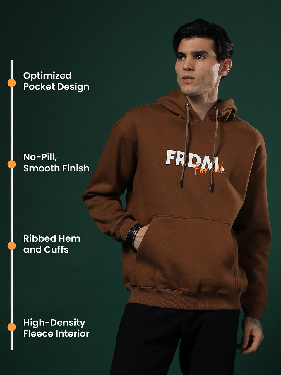 FRDM. Brown Hoodie