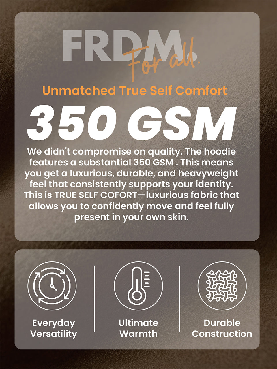 FRDM. Brown Hoodie