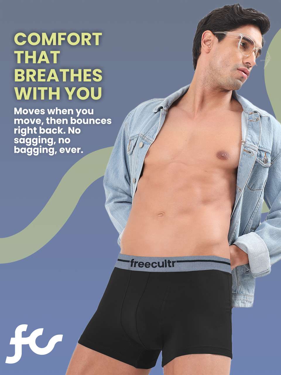 Men’s Adaptive Cotton Stretch Trunks Pack of 2
