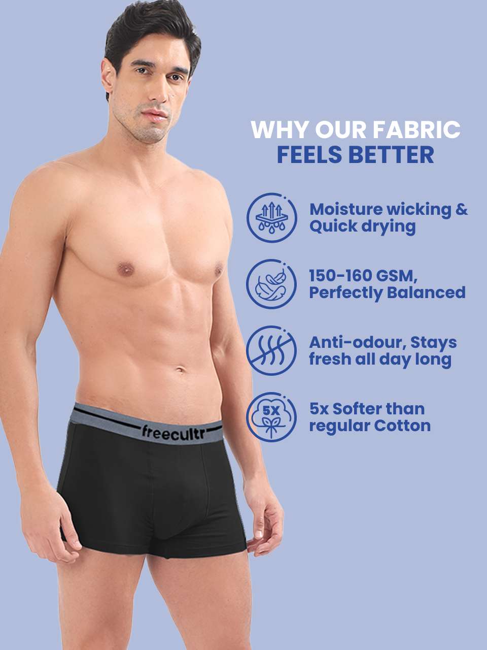 Men’s Adaptive Cotton Stretch Trunks Pack of 2