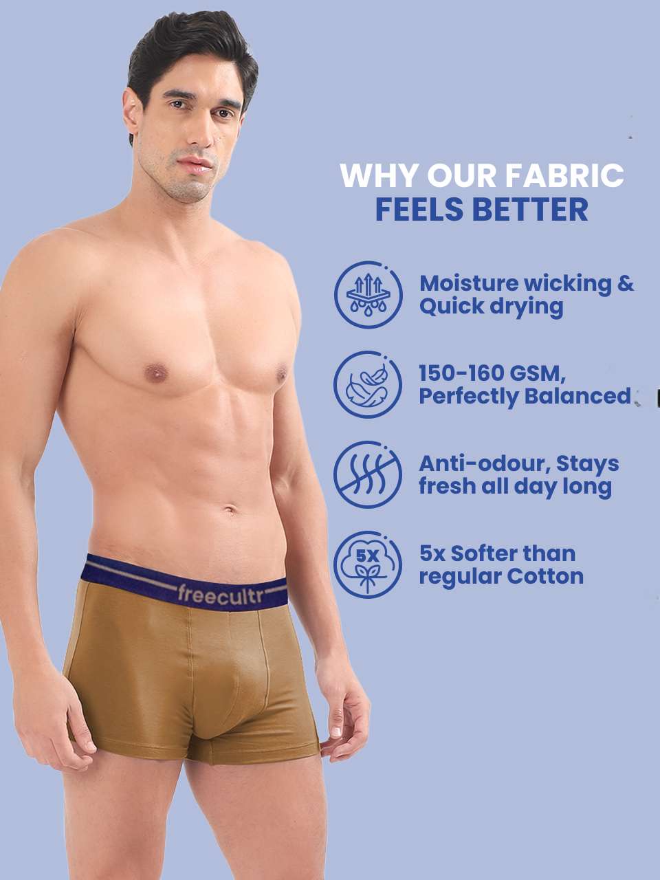 Men’s Adaptive Cotton Stretch Trunks Pack of 1