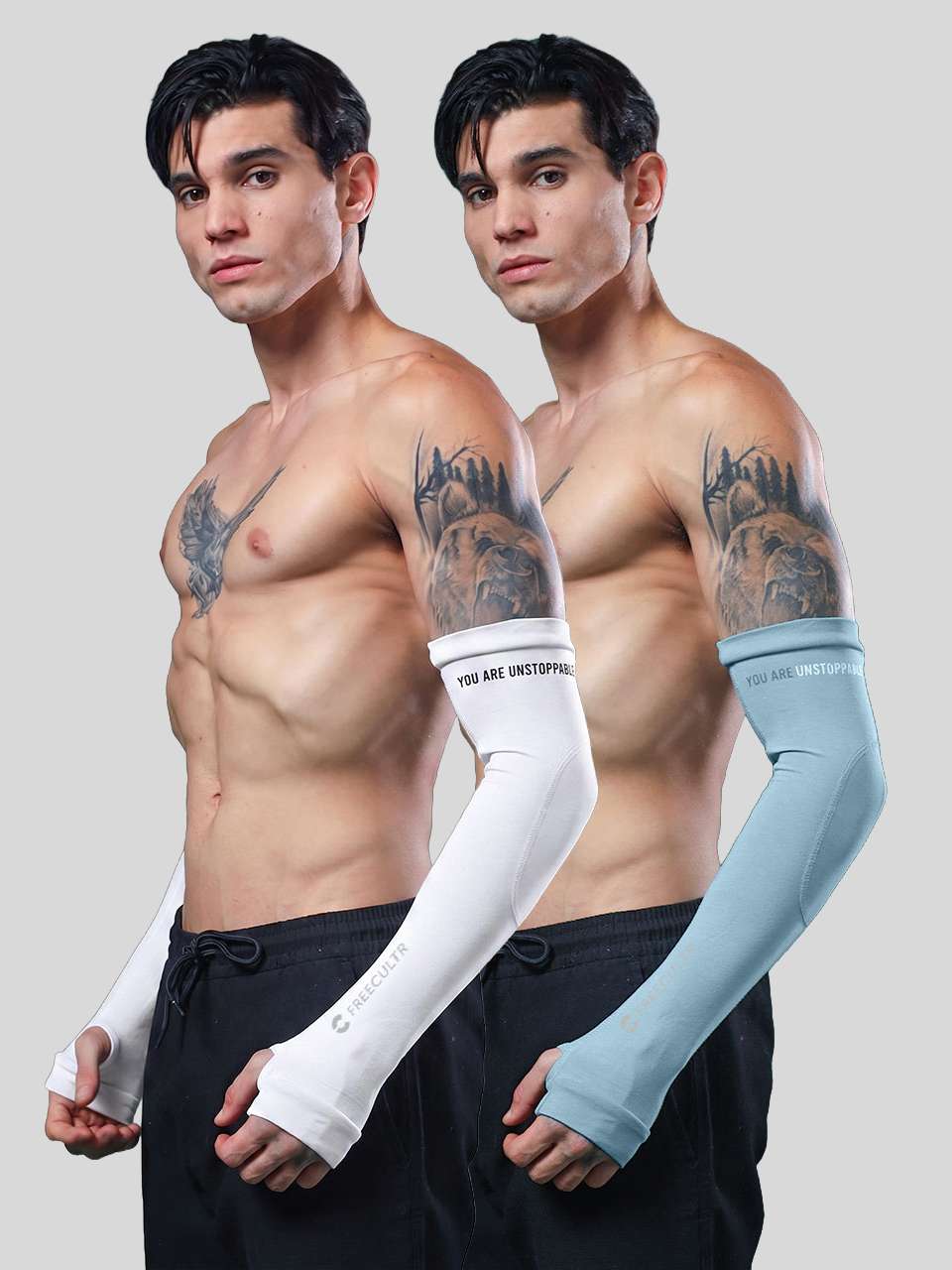Unisex White Arm Sleeves (Pack of 2)