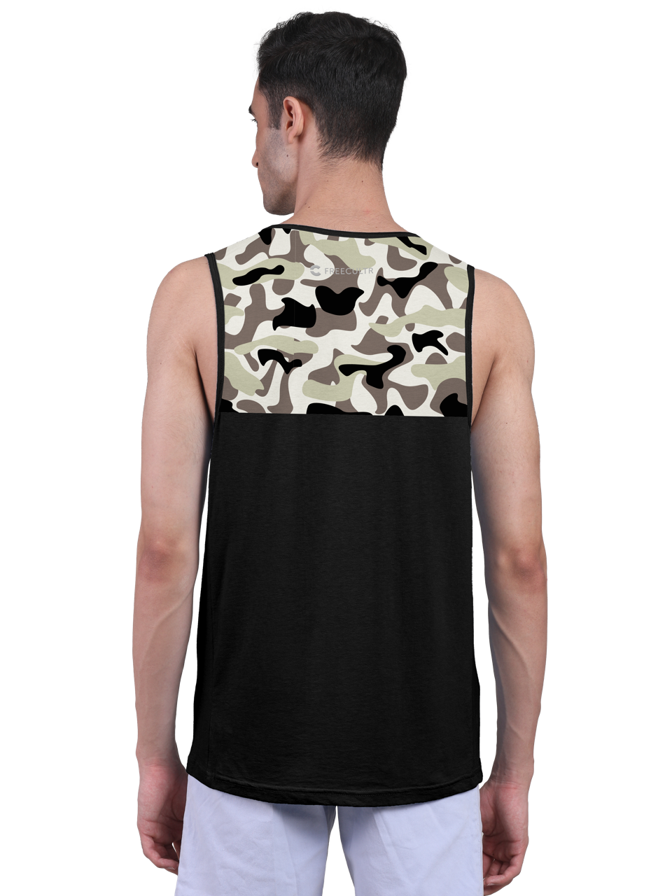 Active Vest For Men's Front Yoke Camouflage Regular Organic Bamboo Vest - Active Fit (Pack of 3)