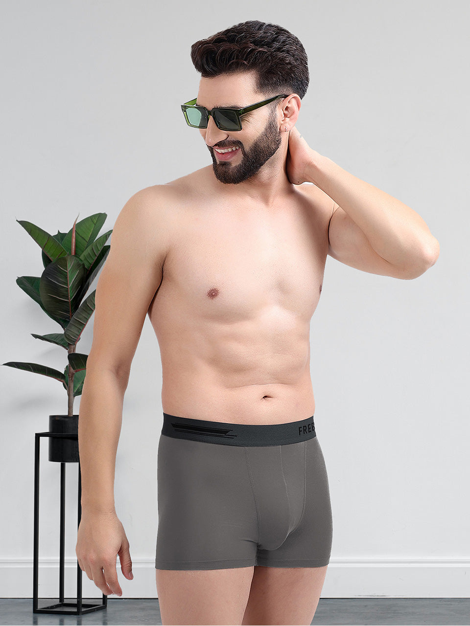 Men's Anti-Bacterial Micro Modal Trunk in Contrast Waistband (Pack of 3)