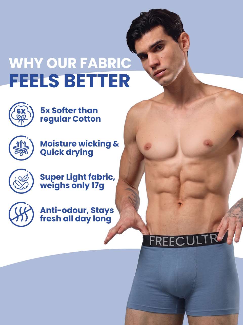 Men's Organic Cotton Trunks Pack of 4
