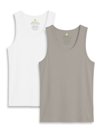 Twin Skin Organic Bamboo Vest - Comfort Fit (Pack of 2)