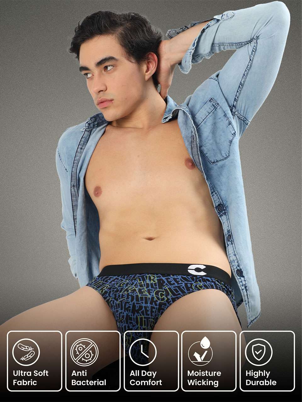 Men's Cotton Printed Briefs (Pack of 1)