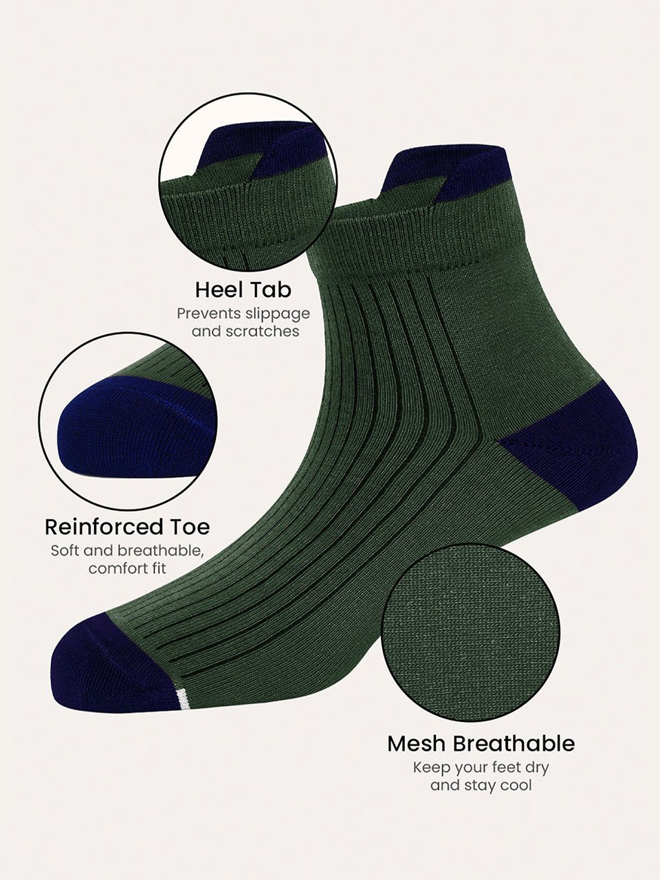 Bamboo Ankle Socks-Pack of 2