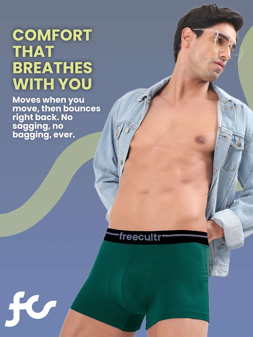 Men’s Adaptive Cotton Stretch Trunks Pack of 3