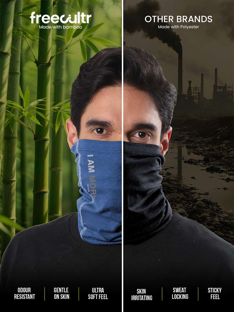 Unisex Organic Bandana Masks - Printed (Pack of 3)