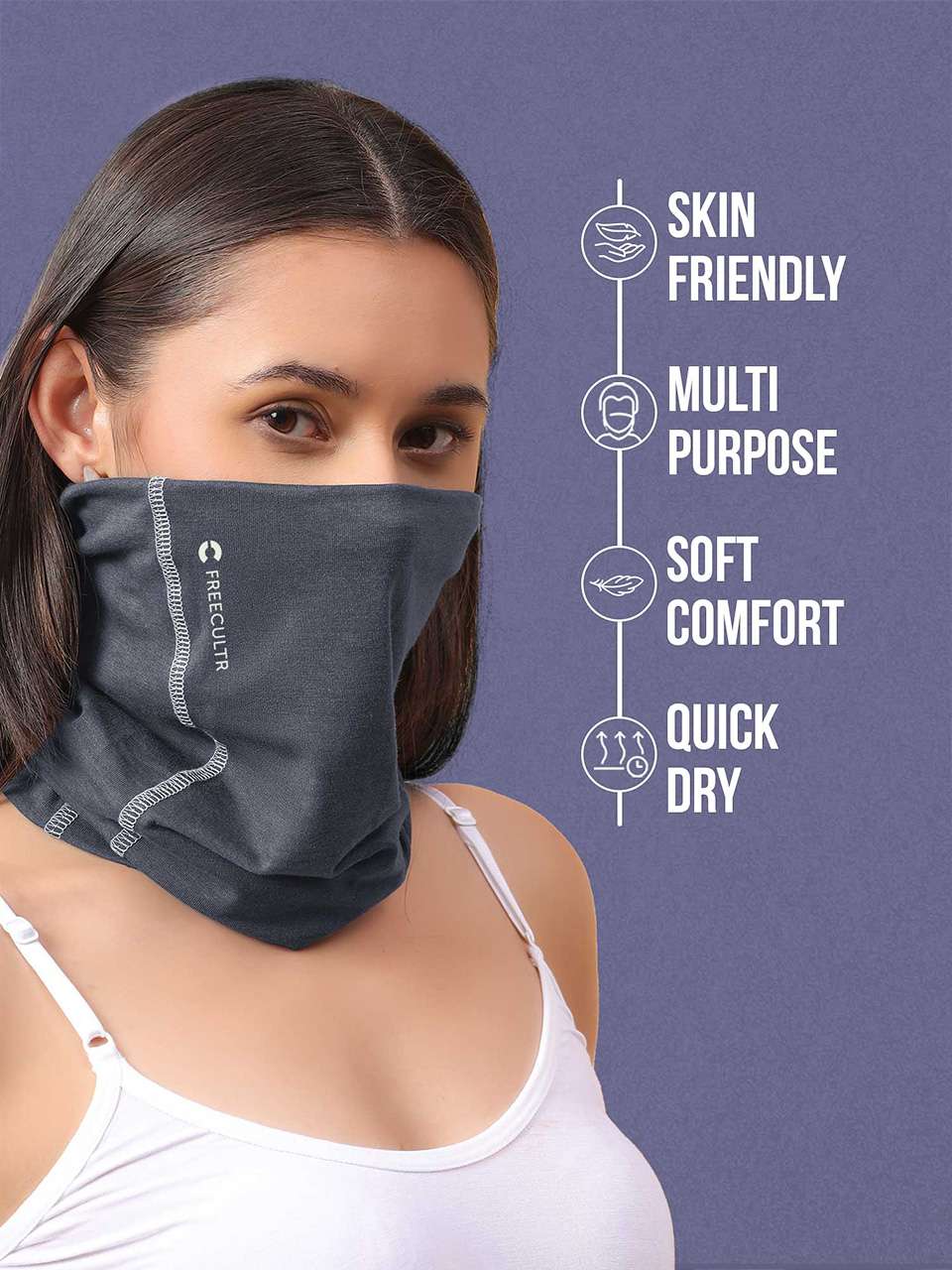 Unisex Organic Bandana Masks - Plain (Pack of 4)