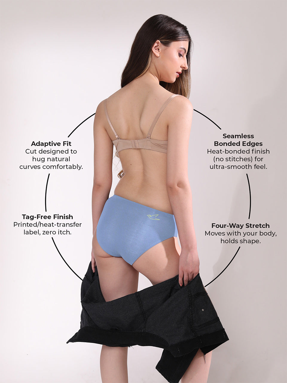 Seamless No Show Micro Modal Hipster panties pack of 1