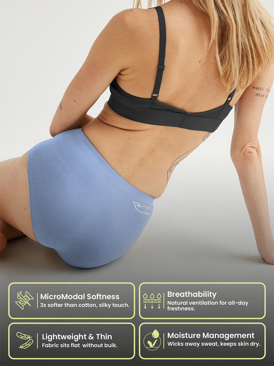 Seamless No Show Micro Modal Hipster panties pack of 2