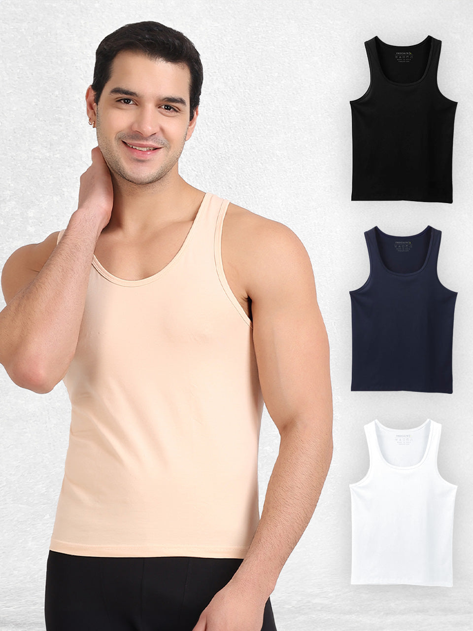 Regular Fit Organic Cotton Comfort Vest for Men-Pack of 4