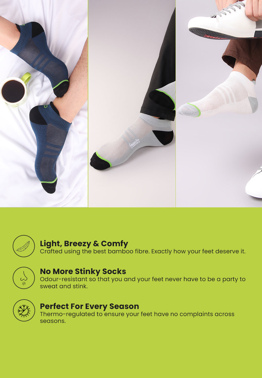 Pack of 2 Bamboo Compression Socks - Odour Free & Comfortable