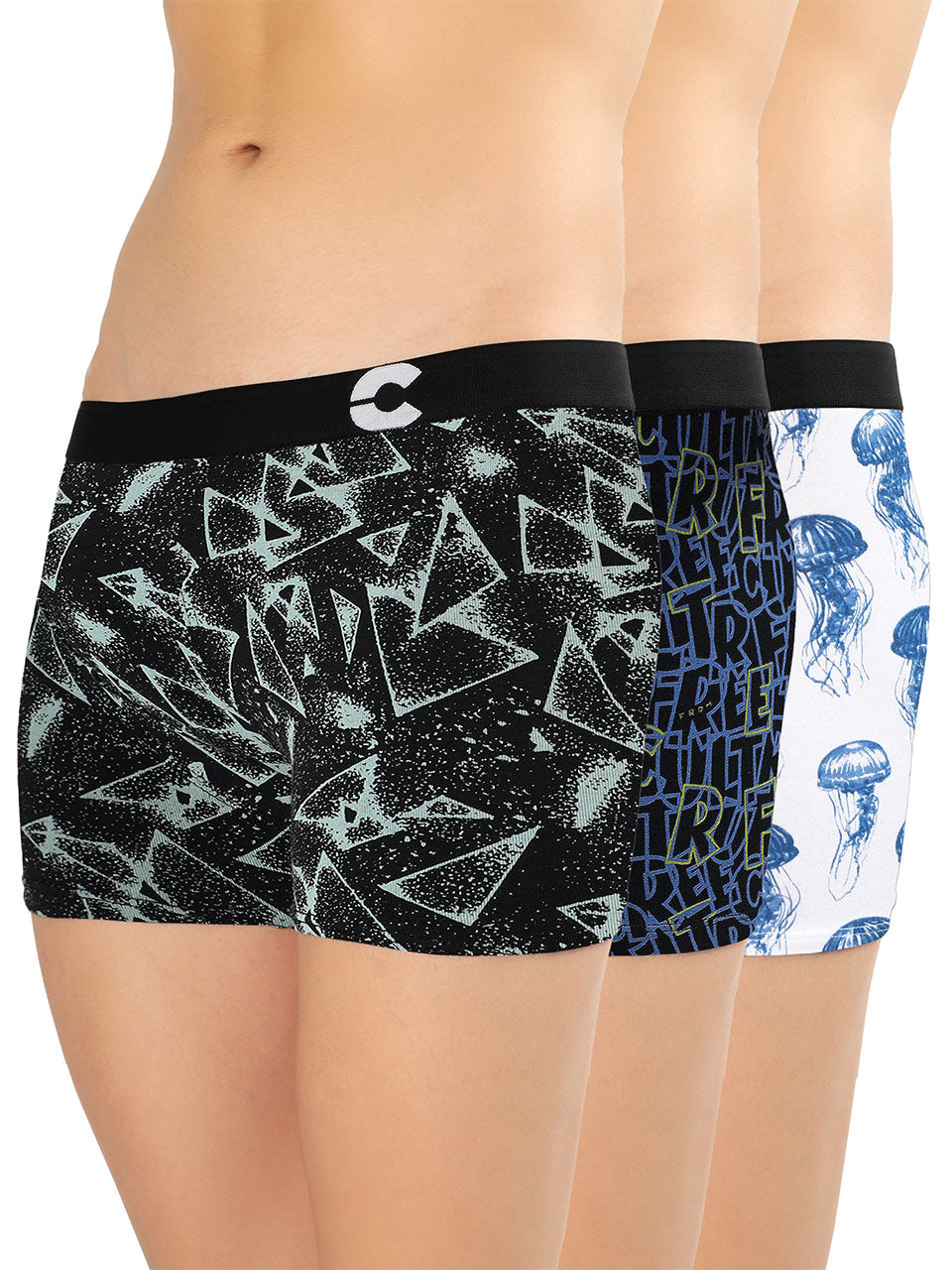 Freecultr Men's Cotton Printed Trunk - Pack Of 3