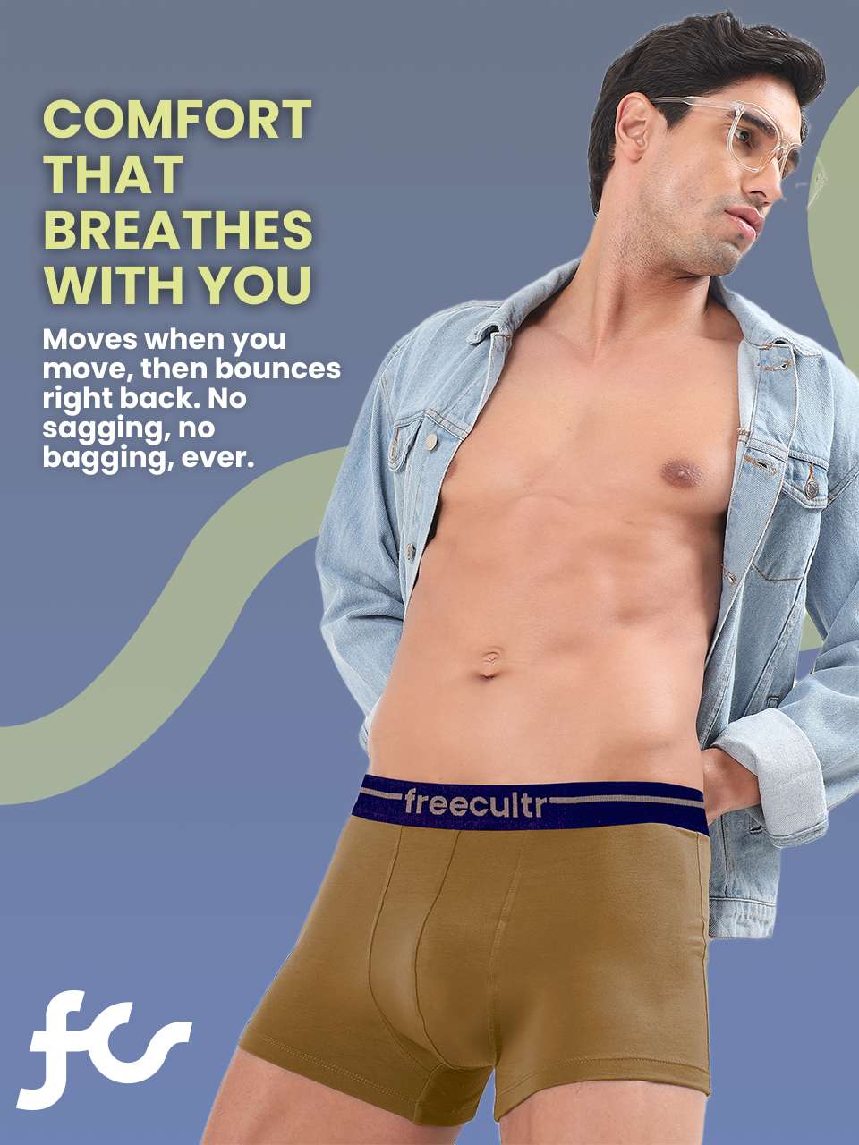 Men’s Adaptive Cotton Stretch Trunks Pack of 5