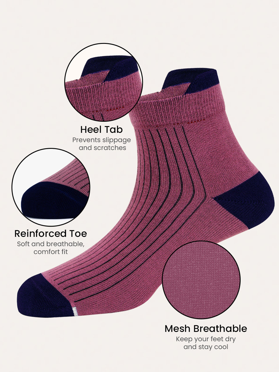 Bamboo Ankle Socks-Pack of 3