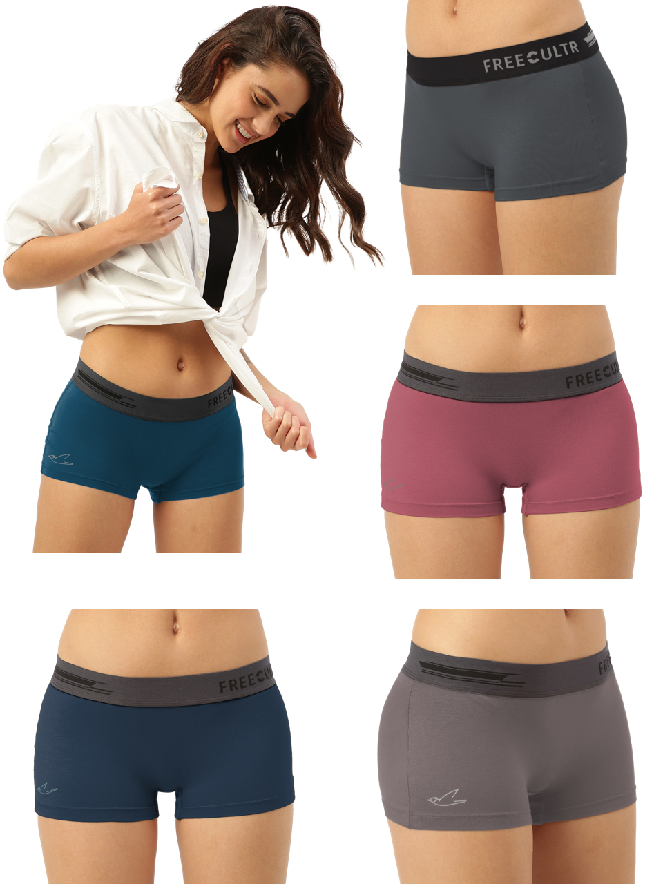 Women's Micro Modal Boy Shorts (Pack of 5)