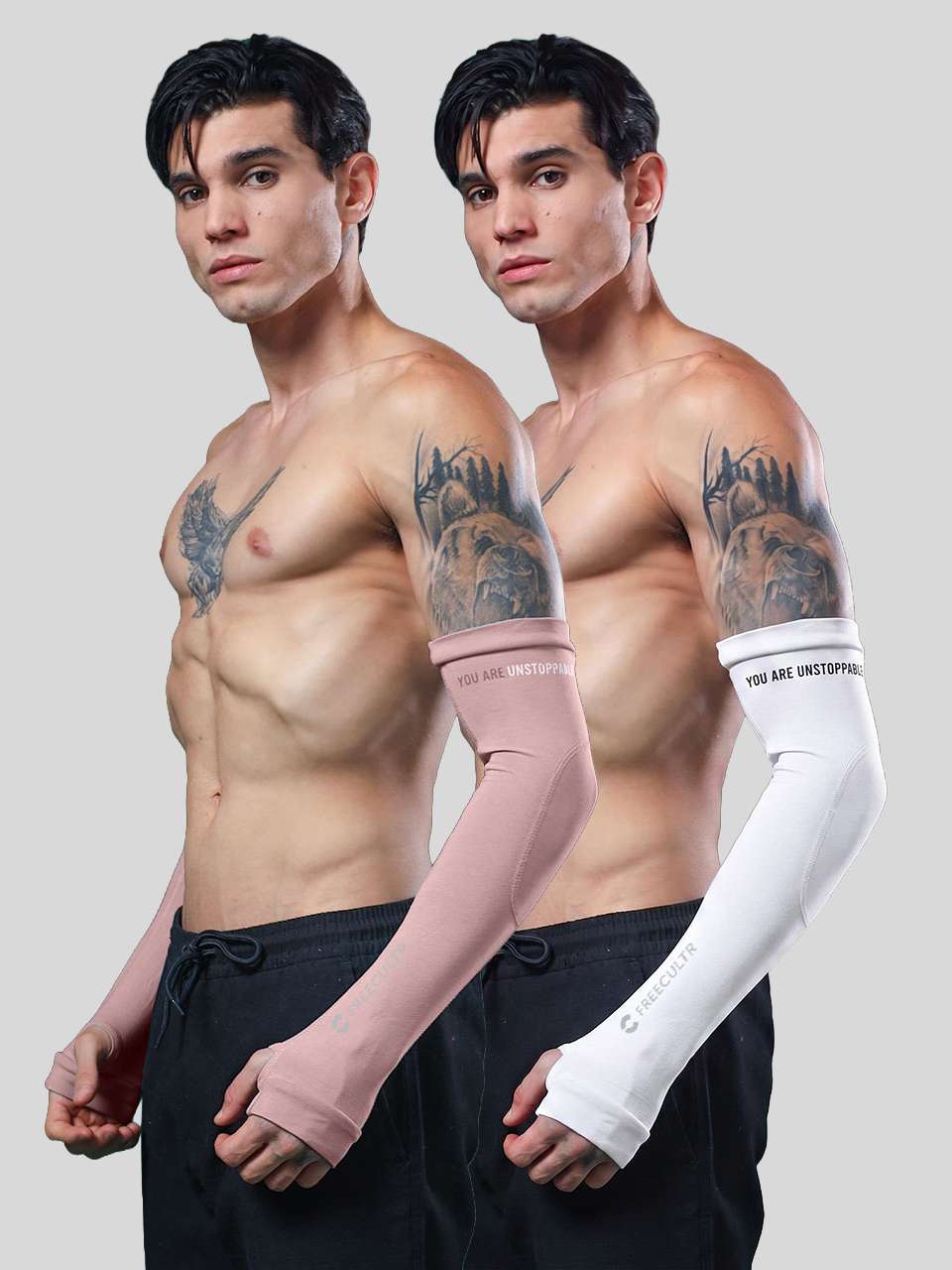 Unisex White Arm Sleeves (Pack of 2)